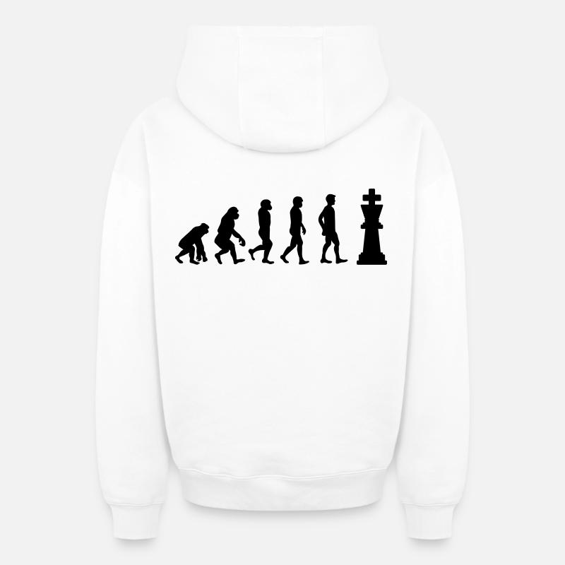 Chess evolution - Oversized Heavyweight Unisex Zip Hoodie - white