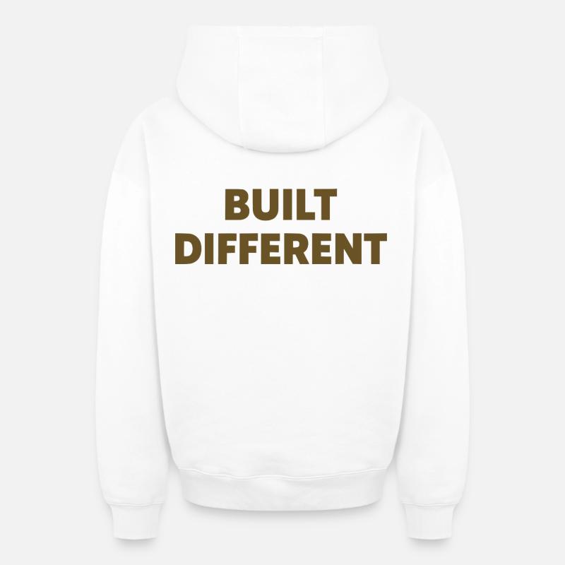 Typographie d’affirmation différente construite - Sweat à capuche unisexe zippé oversize épais SPREAD - blanc