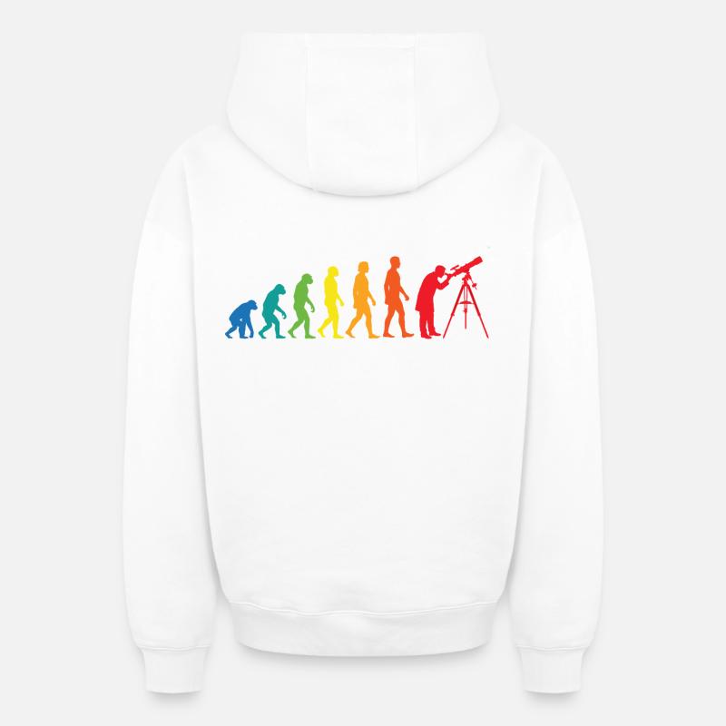 Evolution Astronomie – Weltraum Teleskop Design - Oversized Heavyweight Unisex Zip Hoodie - Weiß