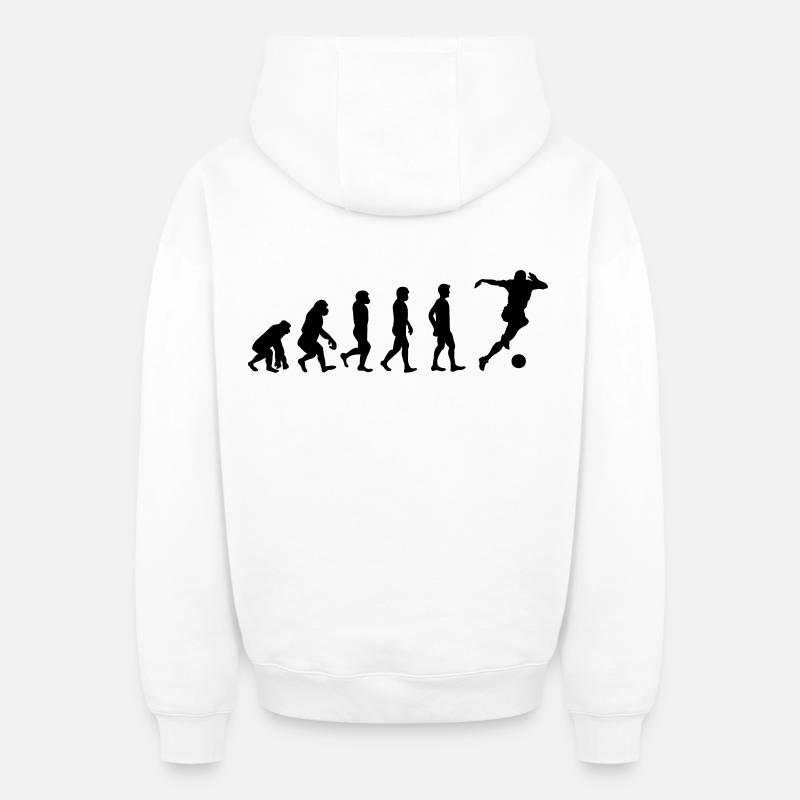 Evolution soccer - Sweat à capuche unisexe zippé oversize épais SPREAD - blanc
