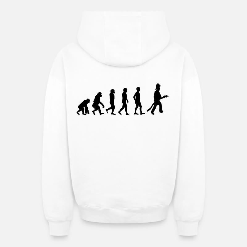 Fire evolution - Oversized Heavyweight Unisex Zip Hoodie - white