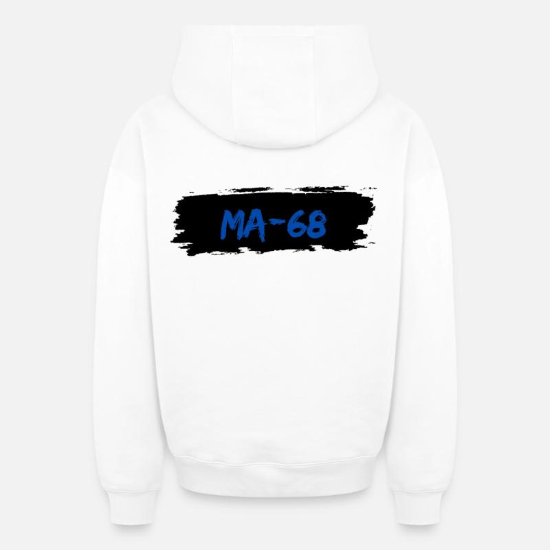 Mannheim 68 - Sweat à capuche unisexe zippé oversize épais SPREAD - blanc