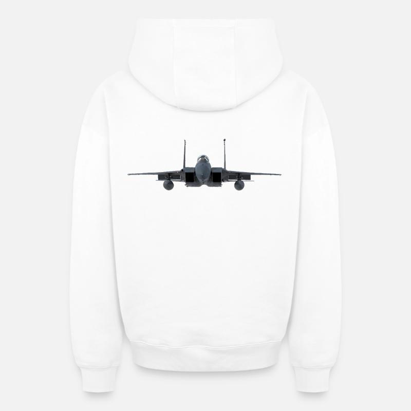 F-15 - Sweat à capuche unisexe zippé oversize épais SPREAD - blanc