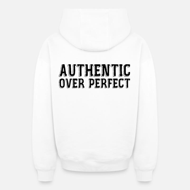 Authentique Plutôt Que Parfait - Sweat à capuche unisexe zippé oversize épais SPREAD - blanc