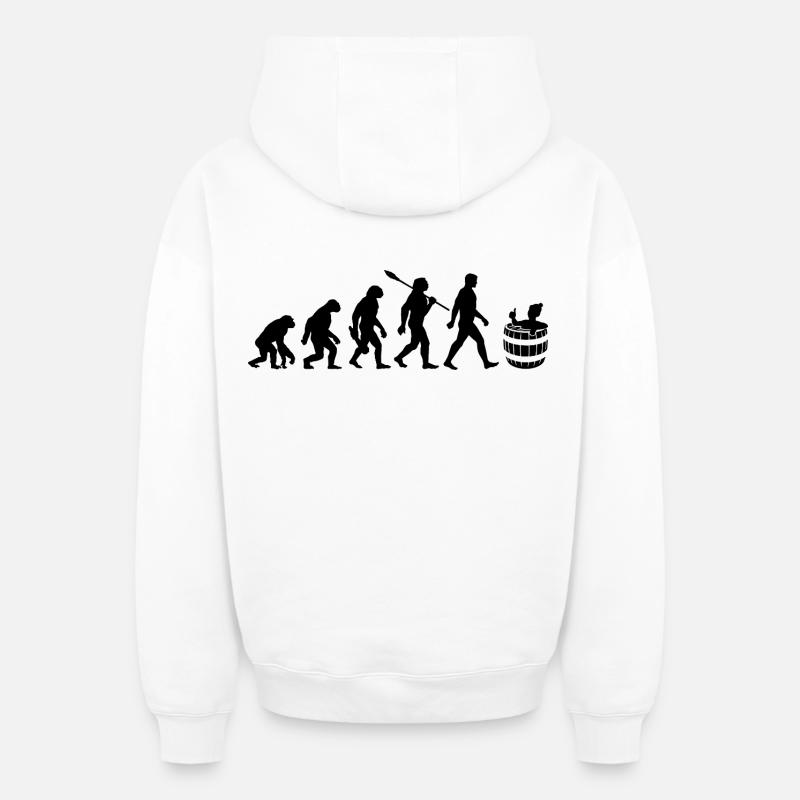 Evolution - Eisbader - Winterbaden - Eisbaden - Oversized Heavyweight Unisex Zip Hoodie - Weiß