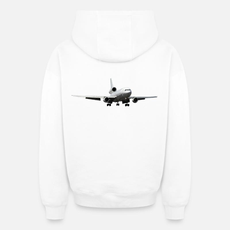 DC-10 - Sweat à capuche unisexe zippé oversize épais SPREAD - blanc