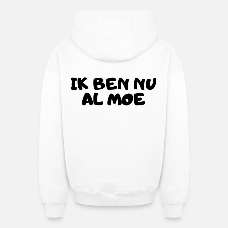 Ich bin schon müde - Oversized Heavyweight Unisex Zip Hoodie - Weiß