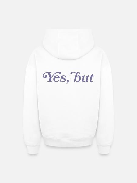 Ja, aber... - Sweat à capuche unisexe zippé oversize épais SPREAD - blanc