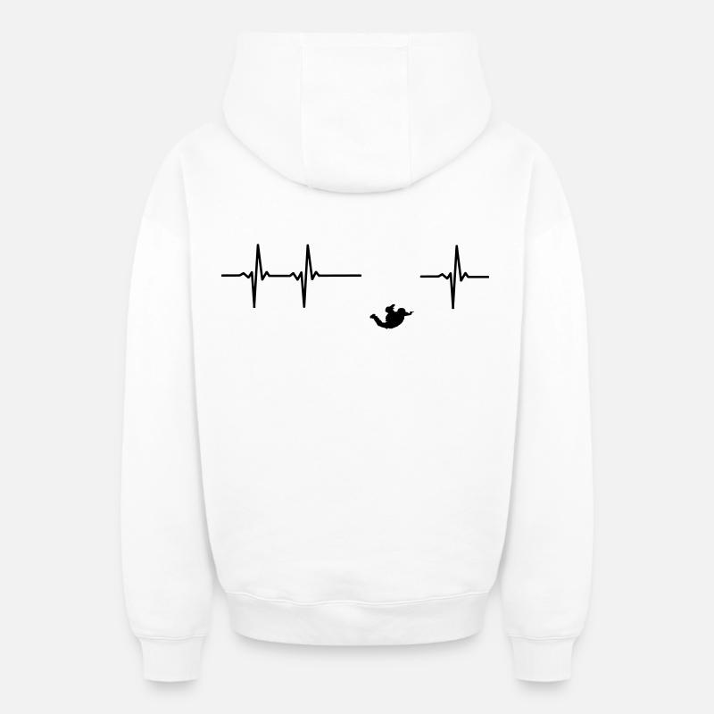 Parachute jumper impulsion - Sweat à capuche unisexe zippé oversize épais SPREAD - blanc