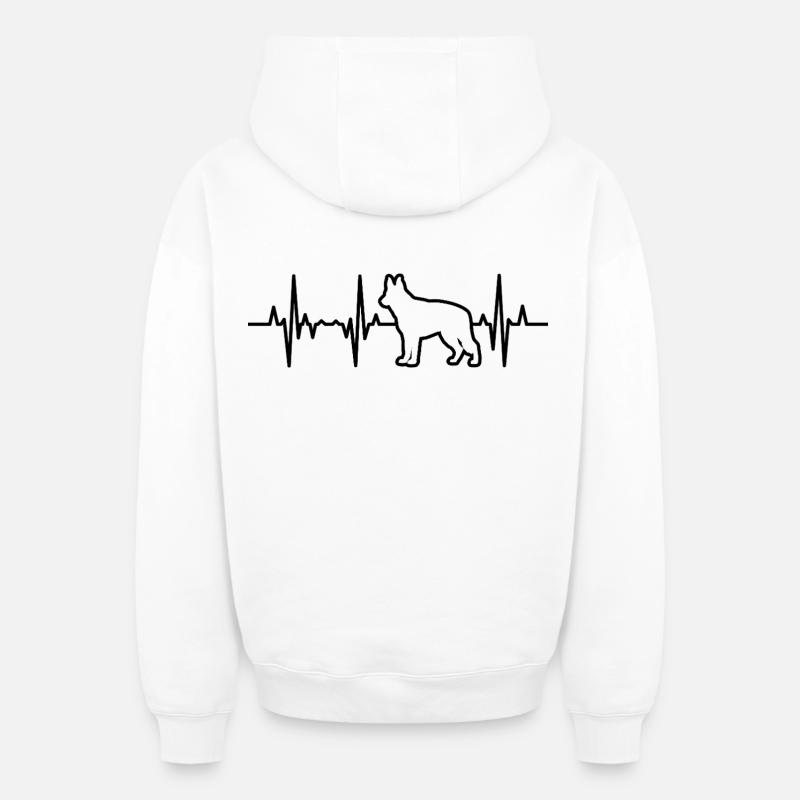 Berger allemand Pulse - Sweat à capuche unisexe zippé oversize épais SPREAD - blanc