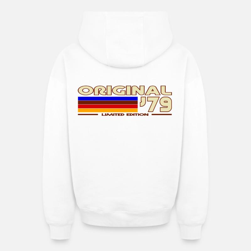 1979 - Sweat à capuche unisexe zippé oversize épais SPREAD - blanc