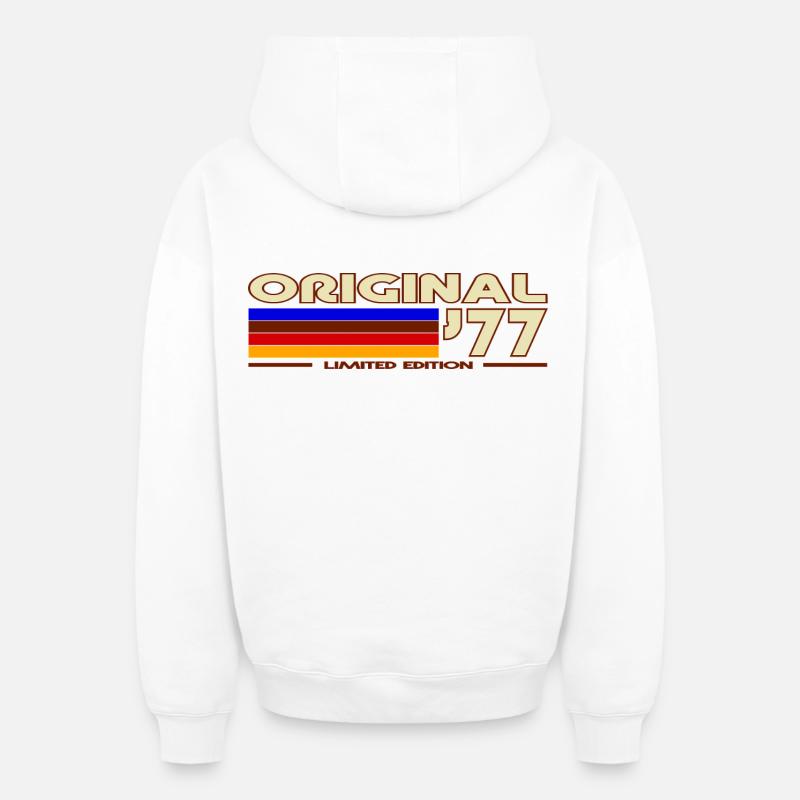 1977 - Sweat à capuche unisexe zippé oversize épais SPREAD - blanc