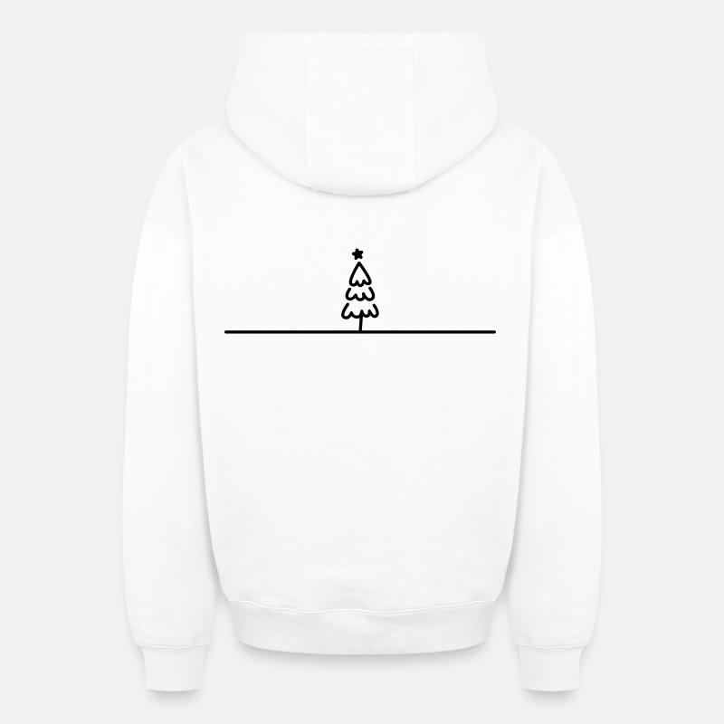 Arbre de Noël - Sweat à capuche unisexe zippé oversize épais SPREAD - blanc