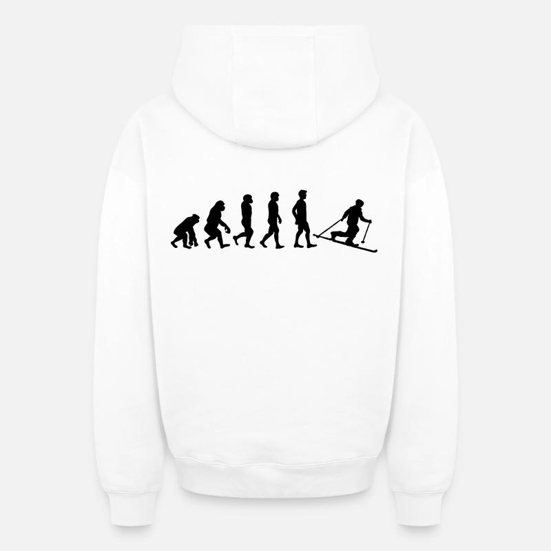 Evolution Telemark - Oversized Heavyweight Unisex Zip Hoodie - Weiß