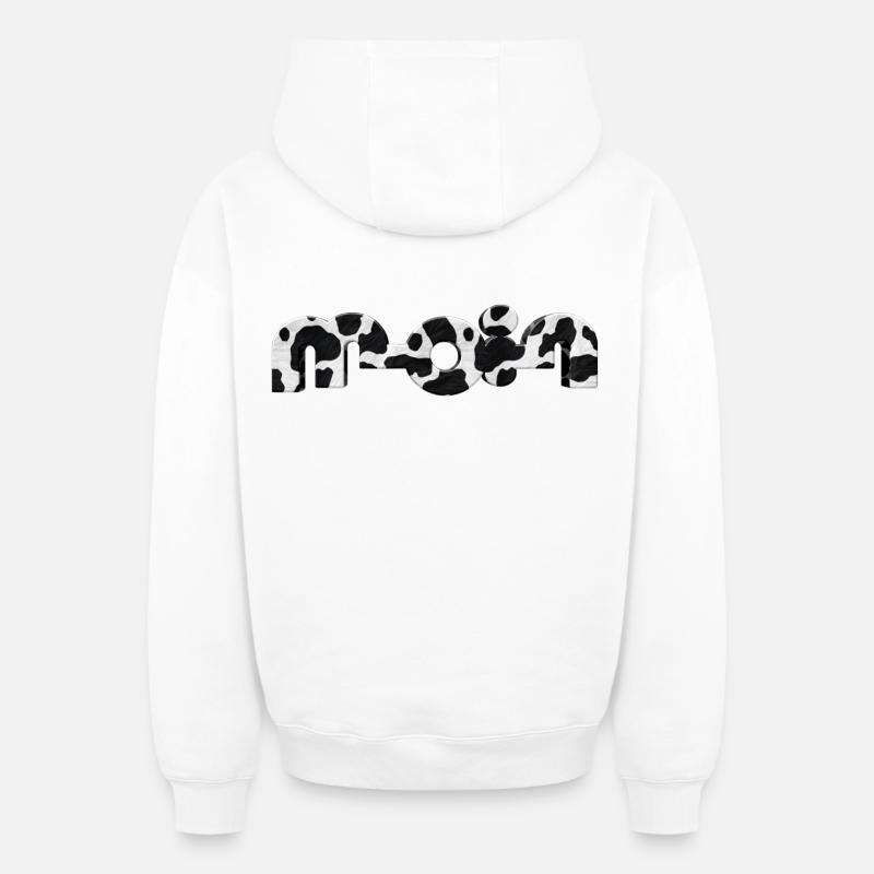 Bonjour - Sweat à capuche unisexe zippé oversize épais SPREAD - blanc