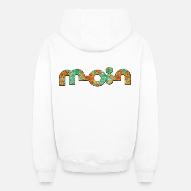 Bonjour - Sweat à capuche unisexe zippé oversize épais SPREAD - blanc
