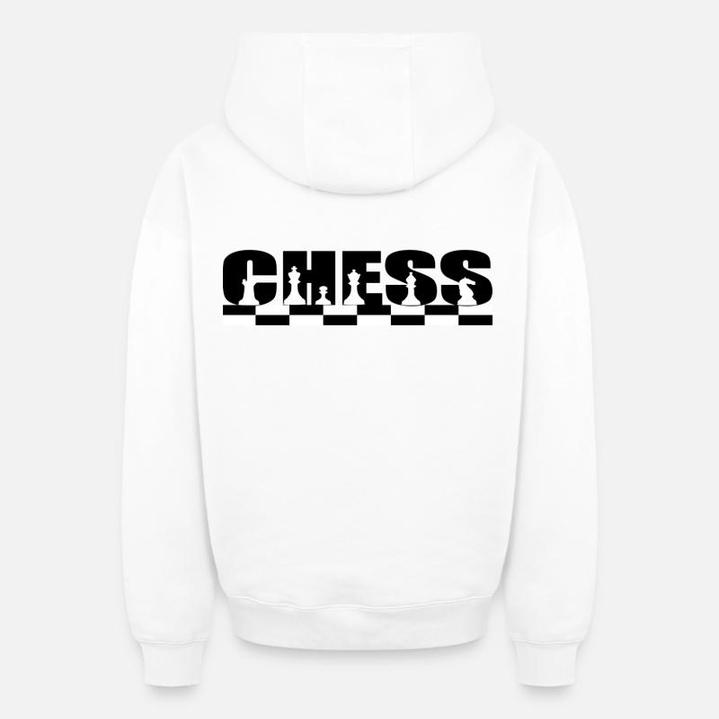 Chess - Sweat à capuche unisexe zippé oversize épais SPREAD - blanc