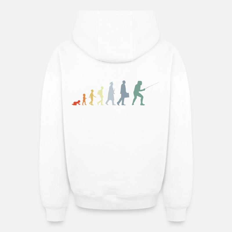 Fencer Evolution - Oversized Heavyweight Unisex Zip Hoodie - white
