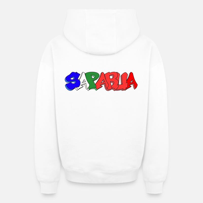 Saparua - Moluque 4 couleurs - Sweat à capuche unisexe zippé oversize épais SPREAD - blanc