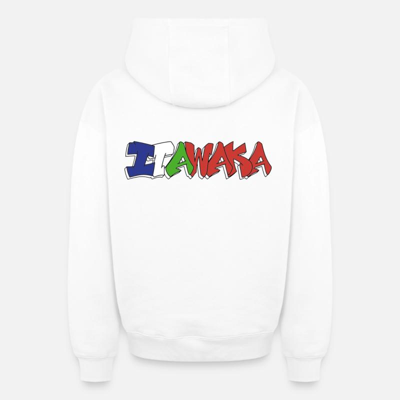 Itawaka - Moluque 4 couleurs - Sweat à capuche unisexe zippé oversize épais SPREAD - blanc