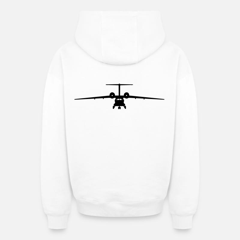 L’An-72 - Sweat à capuche unisexe zippé oversize épais SPREAD - blanc