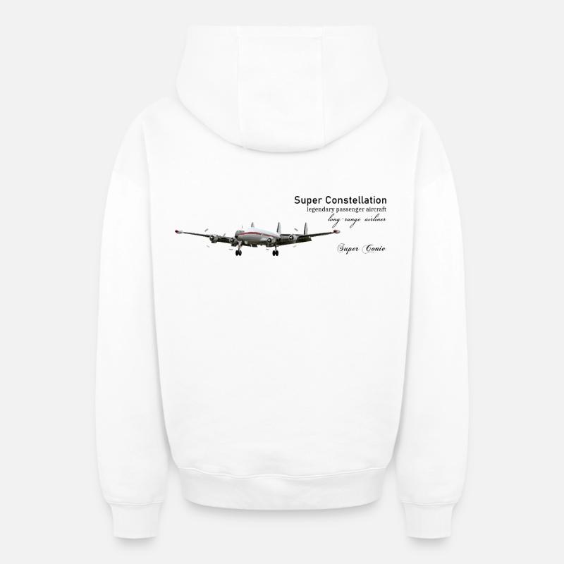 Super Constellation - Sweat à capuche unisexe zippé oversize épais SPREAD - blanc