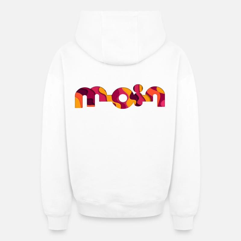 Bonjour - Sweat à capuche unisexe zippé oversize épais SPREAD - blanc
