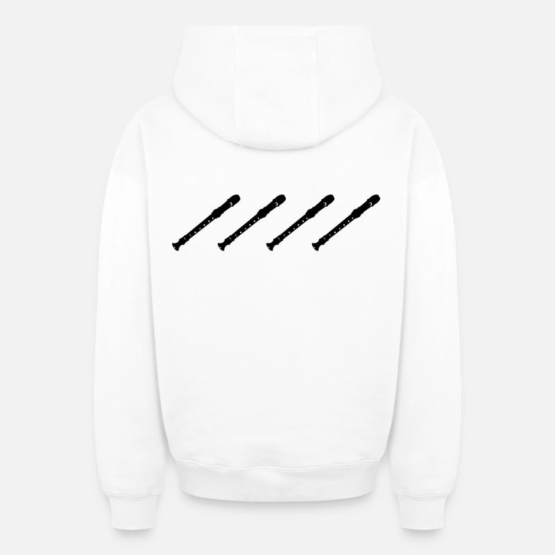 Flûtes - Sweat à capuche unisexe zippé oversize épais SPREAD - blanc