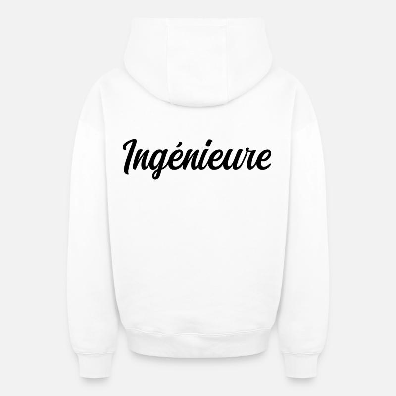 Technical Design Engineer Science Project - Oversized Heavyweight Unisex Zip Hoodie - white