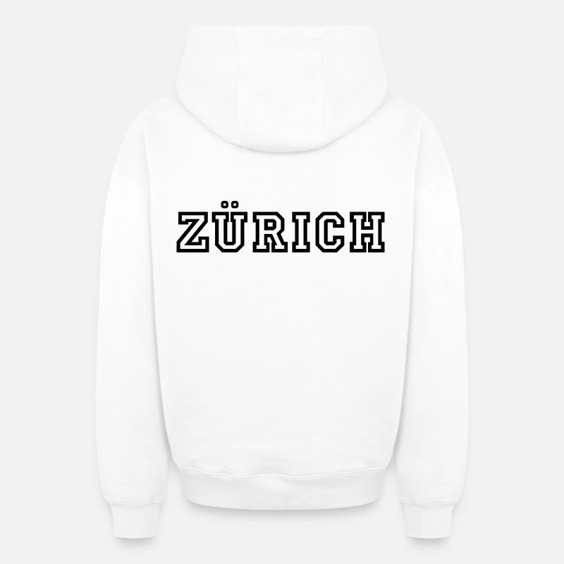 Zurich - Sweat à capuche unisexe zippé oversize épais SPREAD - blanc