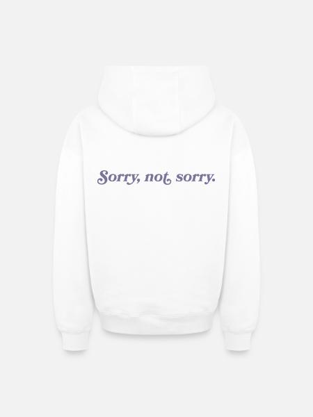 Désolé, pas désolé – Effronté et direct - Sweat à capuche unisexe zippé oversize épais SPREAD - blanc