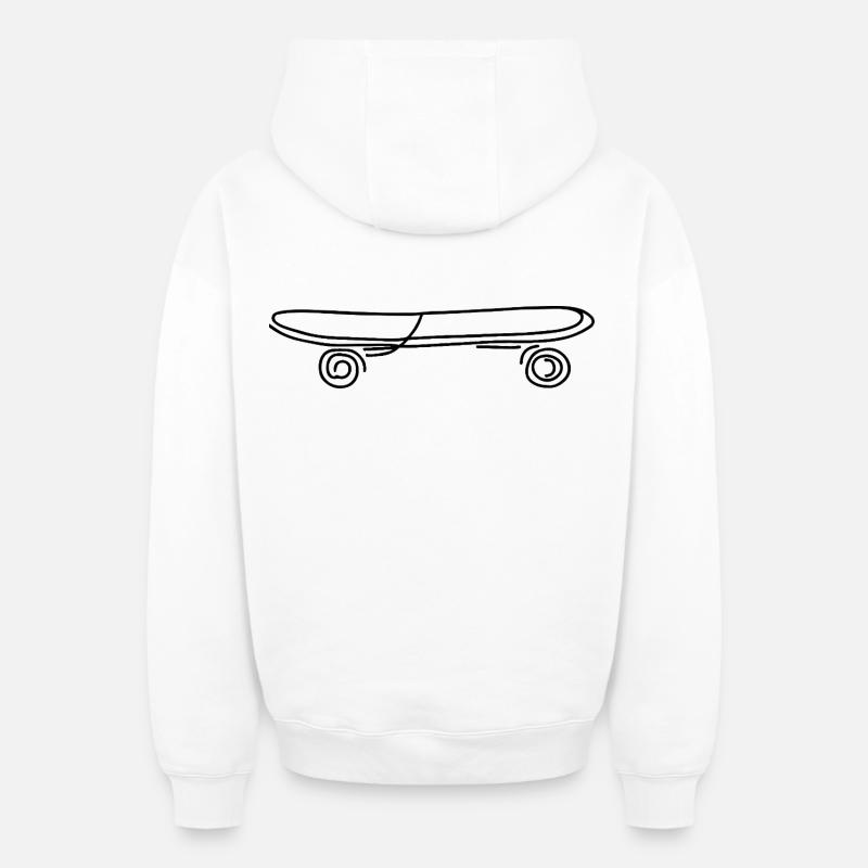 Skateboard - Sweat à capuche unisexe zippé oversize épais SPREAD - blanc