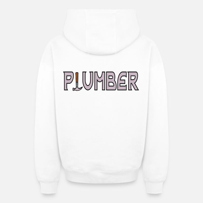 Papa plombier - Sweat à capuche unisexe zippé oversize épais SPREAD - blanc