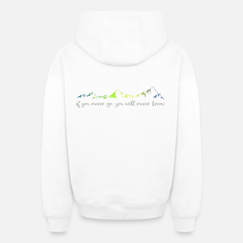 never go, never know - Oversized Heavyweight Unisex Zip Hoodie - Weiß