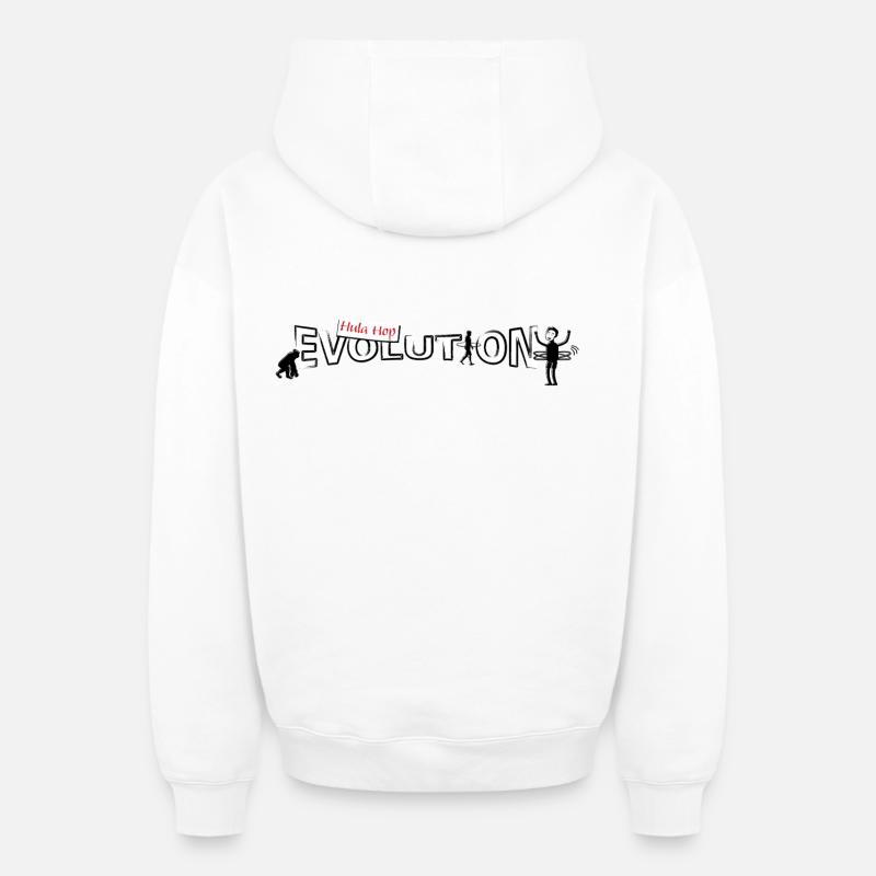 Hula hop Evolution - Sweat à capuche unisexe zippé oversize épais SPREAD - blanc