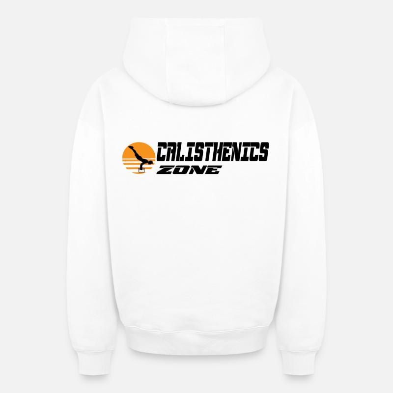 Callisthénie - Sweat à capuche unisexe zippé oversize épais SPREAD - blanc
