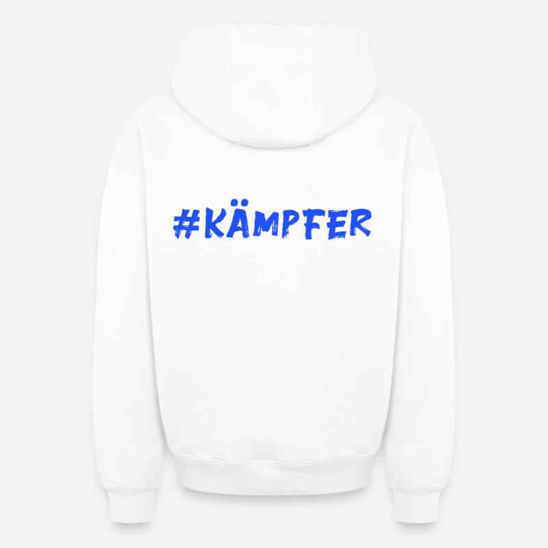 Combattant - Sweat à capuche unisexe zippé oversize épais SPREAD - blanc