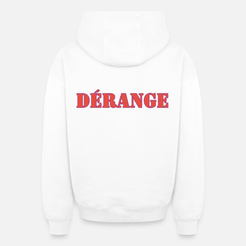 DÉRANGE - Sweat à capuche unisexe zippé oversize épais SPREAD - blanc