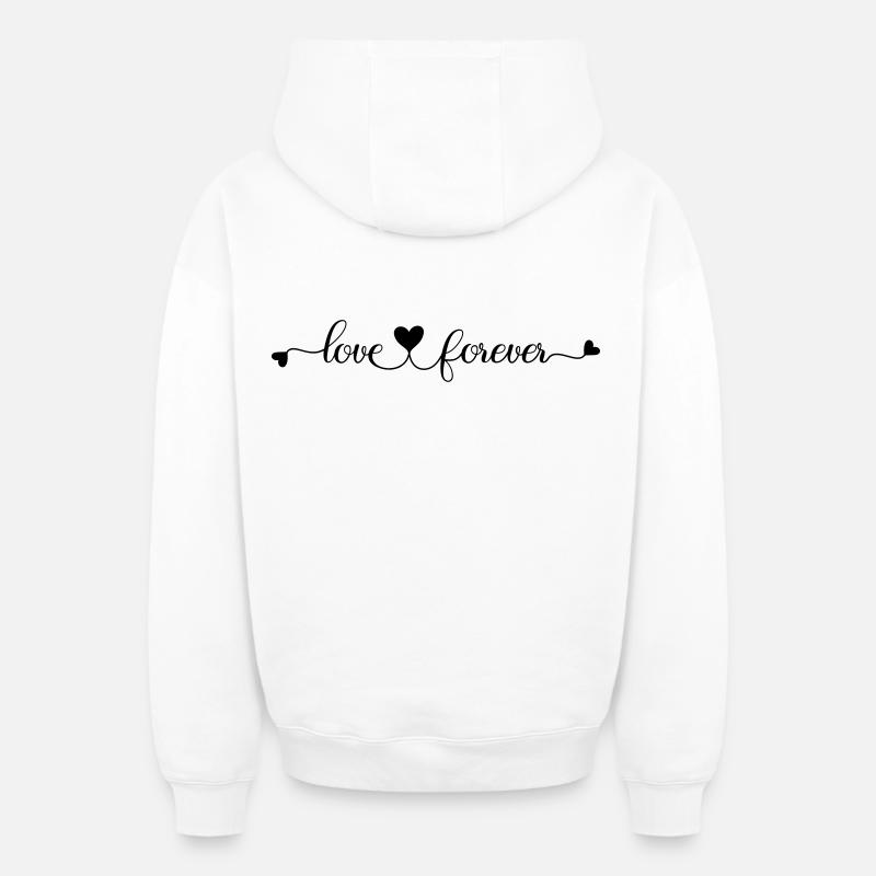 Love Forever - Sweat à capuche unisexe zippé oversize épais SPREAD - blanc