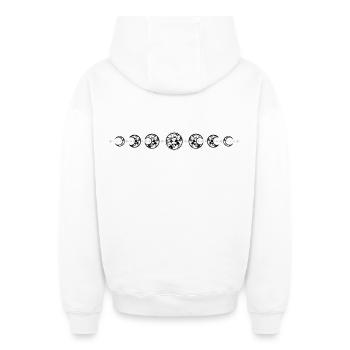 Moon phases with stars moon diamonds - Oversized Heavyweight Unisex Zip Hoodie - white - Back - AI Model Male 178 light (178cm)