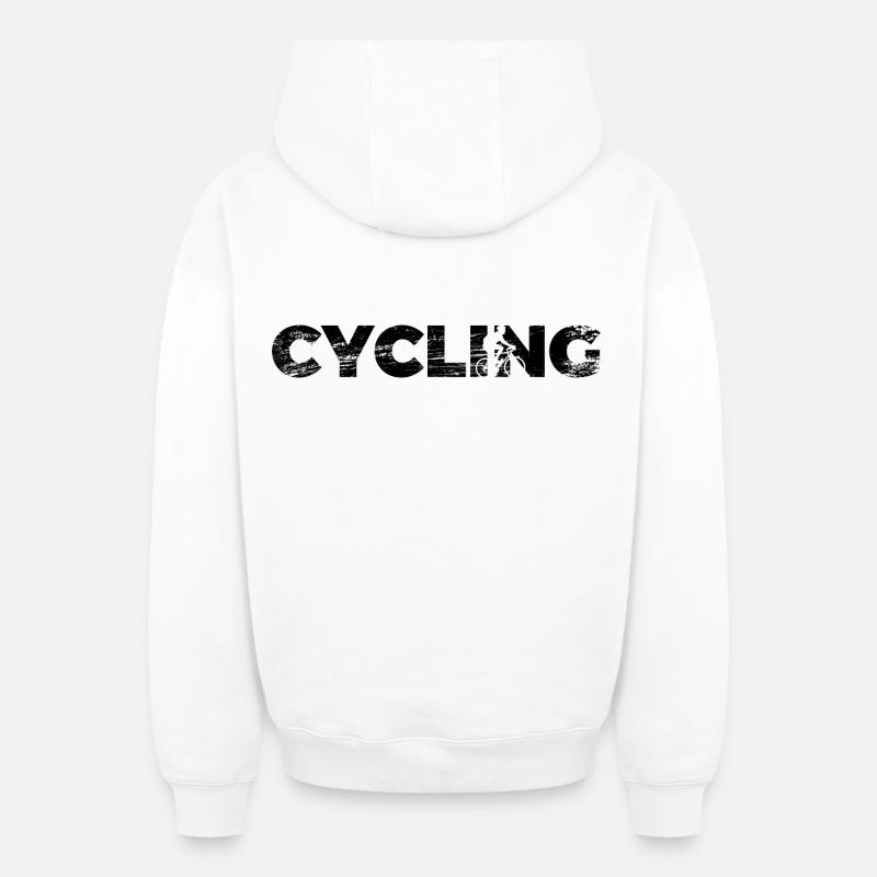 Cyclisme - Sweat à capuche unisexe zippé oversize épais SPREAD - blanc
