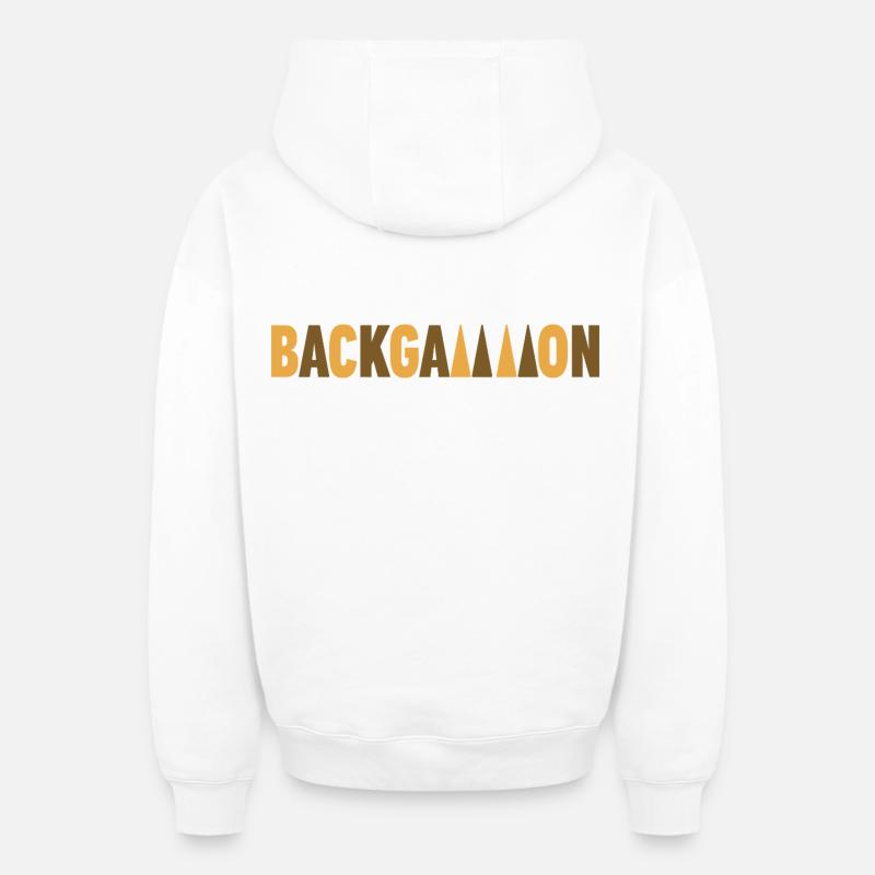 backgammon - Sweat à capuche unisexe zippé oversize épais SPREAD - blanc