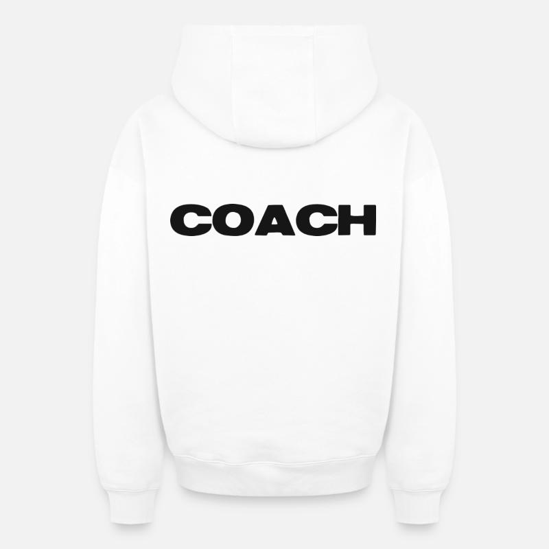 Puissance de l’entraîneur - Sweat à capuche unisexe zippé oversize épais SPREAD - blanc