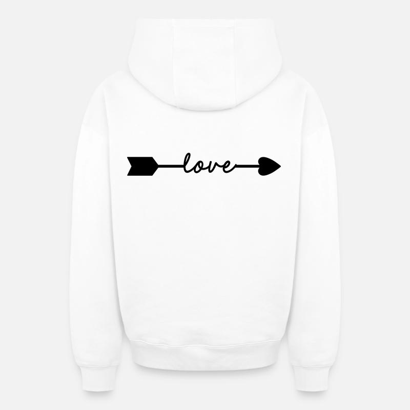 Love - Sweat à capuche unisexe zippé oversize épais SPREAD - blanc