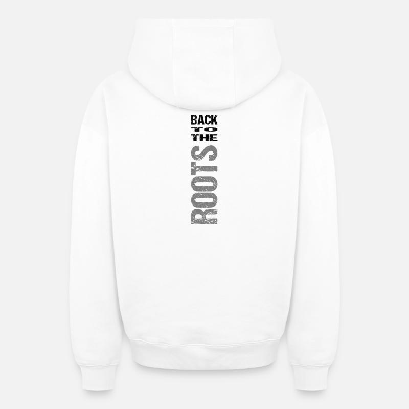 Retour aux sources - Sweat à capuche unisexe zippé oversize épais SPREAD - blanc