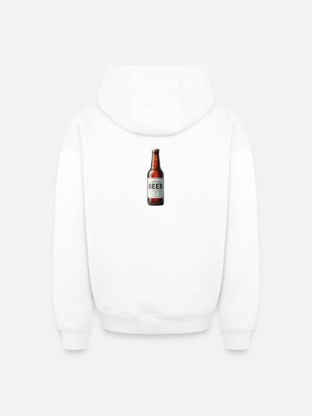 Bier - Oversized Heavyweight Unisex Zip Hoodie - Weiß