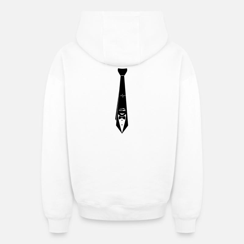 cravate pleine d’ - Sweat à capuche unisexe zippé oversize épais SPREAD - blanc