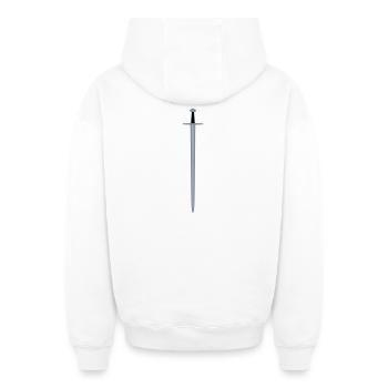 Épée - Sweat à capuche unisexe zippé oversize épais SPREAD - blanc - Dos - AI Model Male 178 light (178cm)