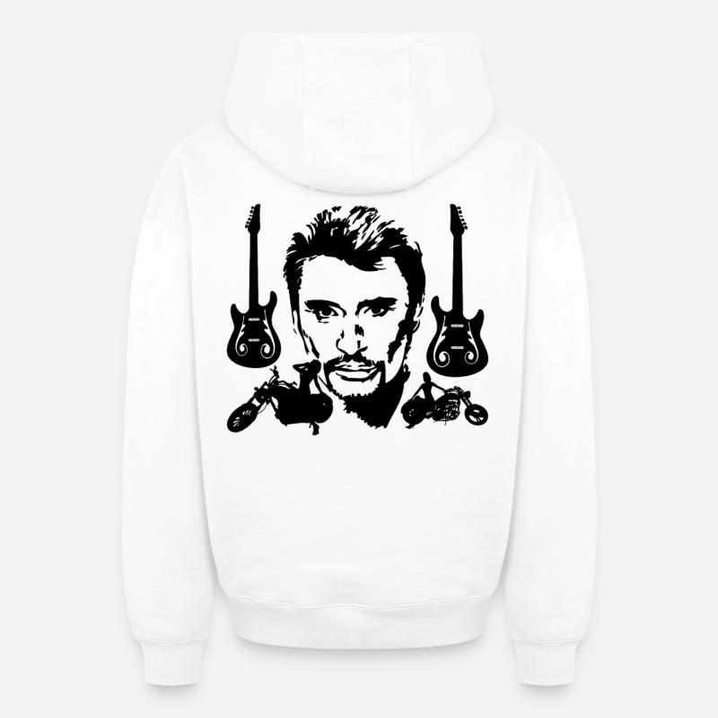 Johnny - Sweat à capuche unisexe zippé oversize épais SPREAD - blanc