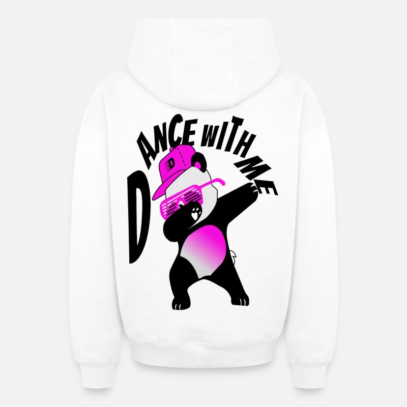 Danse du panda - Sweat à capuche unisexe zippé oversize épais SPREAD - blanc